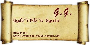 Gyárfás Gyula névjegykártya