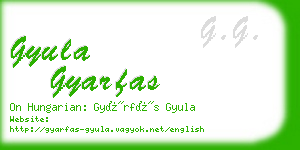 gyula gyarfas business card